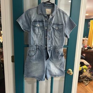 Altar’d State Denim Romper medium